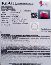 8.90 Ratti Natural Neo Burma Ruby with Govt. Lab Certificate-(5661)